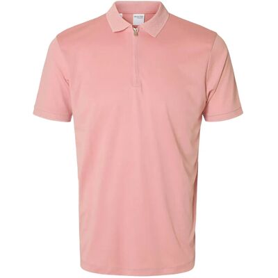 Selected Slmfave Zip Ss Polo Noos L Pink L Selected Slmfave Zip Ss Polo Noos L Pink L