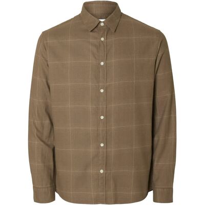 Selected Slhslimowen-Brushed Shirt Ls Noos L Brown L Selected Slhslimowen-Brushed Shirt Ls Noos L Brown L