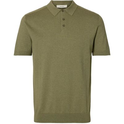 Selected Slmberg Ss Knit Polo Noos M Khaki M Selected Slmberg Ss Knit Polo Noos M Khaki M