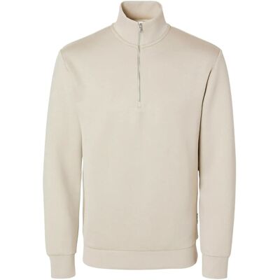 Selected Slhemanuel Soft Zip High Neck Sweat Noos L Cream L Selected Slhemanuel Soft Zip High Neck Sweat Noos L Cream L