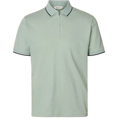 Selected Slhfave Sport Zip Ss Polo Noos L Khaki L Selected Slhfave Sport Zip Ss Polo Noos L Khaki L
