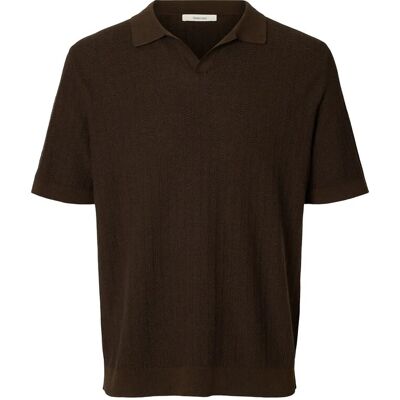 Selected Slhmattis Ss Linen Blend Struc Polo Noos L Brown L Selected Slhmattis Ss Linen Blend Struc Polo Noos L Brown L