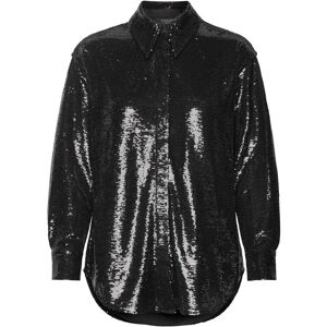 AllSaints Charli Sequin Shirt 36 Black 36 AllSaints Charli Sequin Shirt 36 Black 36