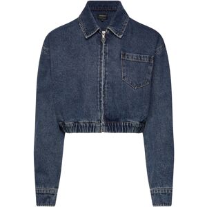 Bardot Crop Bomber Denim Jacket 34 Blue 34 Bardot Crop Bomber Denim Jacket 34 Blue 34