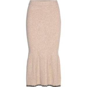 Bubbleroom Contrast Edge Knitted Skirt M Beige M Bubbleroom Contrast Edge Knitted Skirt M Beige M