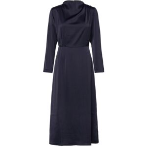 Bubbleroom Satin High Collar Midi Dress XS Navy XS Bubbleroom Satin High Collar Midi Dress XS Navy XS