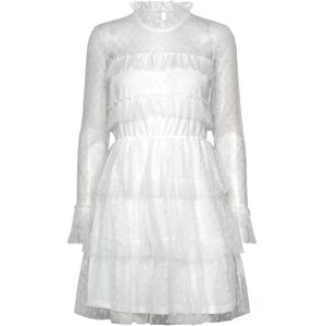 Bubbleroom Rhoda Dotted Mesh L/S Dress 42 White 42 Bubbleroom Rhoda Dotted Mesh L/S Dress 42 White 42