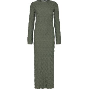 Bubbleroom Structure Long Sleeve Midi Dress XS Khaki XS Bubbleroom Structure Long Sleeve Midi Dress XS Khaki XS