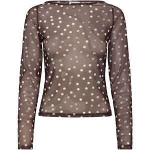Bubbleroom Long Sleeve Mesh Top XL Brown XL Bubbleroom Long Sleeve Mesh Top XL Brown XL