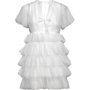 Bubbleroom Deep V-Neck Tulle Dress 42 White 42 Bubbleroom Deep V-Neck Tulle Dress 42 White 42