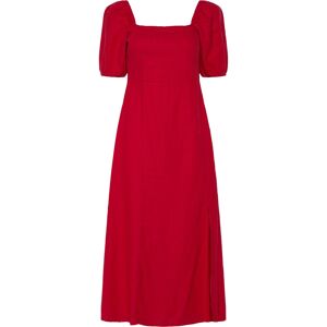 Bubbleroom Puff Sleeve Linen Blend Dress XS Red XS Bubbleroom Puff Sleeve Linen Blend Dress XS Red XS