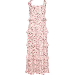 Bubbleroom Frill Maxi Viscose Dress XL White XL Bubbleroom Frill Maxi Viscose Dress XL White XL