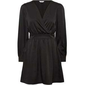Bubbleroom Wrap Satin Dress XS Black XS Bubbleroom Wrap Satin Dress XS Black XS