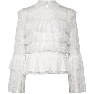 Bubbleroom Frill Lace Blouse 38 White 38 Bubbleroom Frill Lace Blouse 38 White 38