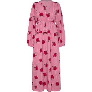 Bubbleroom V-Neck Flounce Maxi Dress 38 Pink 38 Bubbleroom V-Neck Flounce Maxi Dress 38 Pink 38