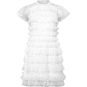 Bubbleroom High Neck Tulle Frill Dress S White S Bubbleroom High Neck Tulle Frill Dress S White S