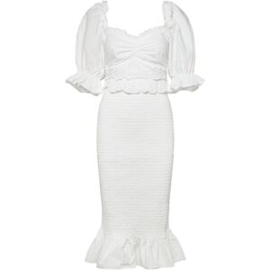Bubbleroom Bustier Smock Ankle Dress M White M Bubbleroom Bustier Smock Ankle Dress M White M