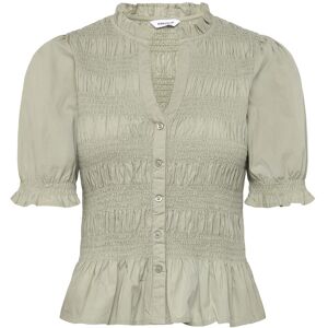 Bubbleroom Short Sleeve Cotton Smock Blouse L Green L Bubbleroom Short Sleeve Cotton Smock Blouse L Green L