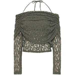 Bubbleroom Drapy Lace Top L Khaki L Bubbleroom Drapy Lace Top L Khaki L