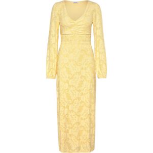 Bubbleroom Structure Floral Smock Maxi Dress S Yellow S Bubbleroom Structure Floral Smock Maxi Dress S Yellow S