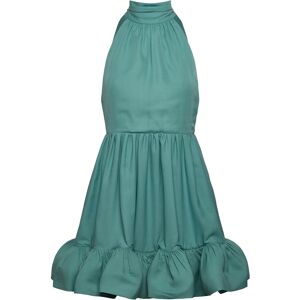 Malina Fern Halterneck Ruffled Mini Dress M Green M Malina Fern Halterneck Ruffled Mini Dress M Green M