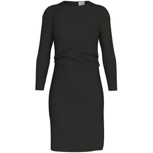 Calvin Stretch Crepe Ls Gathered Dress 34 Black 34 Calvin Stretch Crepe Ls Gathered Dress 34 Black 34