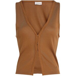 Calvin Soft Touch Sleeveless Cardigan M Brown M Calvin Soft Touch Sleeveless Cardigan M Brown M