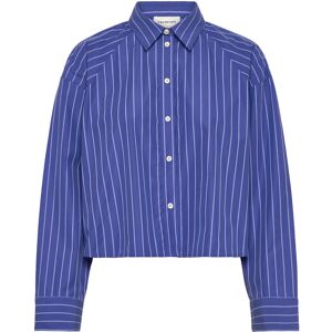 Calvin Yd Stripe Boxy Cropped Shirt S Blue S Calvin Yd Stripe Boxy Cropped Shirt S Blue S