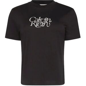 Ss Fitted Script Calvin Klein Te M Black M Ss Fitted Script Calvin Klein Te M Black M