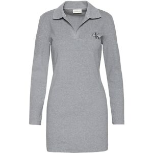 Calvin Ls Monologo Rib Polo Mini Dress M Grey M Calvin Ls Monologo Rib Polo Mini Dress M Grey M