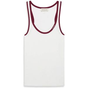 Calvin Ctn Rib Tank With Color Block Tr L White L Calvin Ctn Rib Tank With Color Block Tr L White L