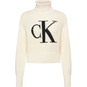 Calvin Blown Up Ck Loose Sweater Contra M Cream M Calvin Blown Up Ck Loose Sweater Contra M Cream M
