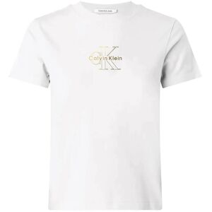 Calvin Ss Classic Foil Monologo Tee M White M Calvin Ss Classic Foil Monologo Tee M White M