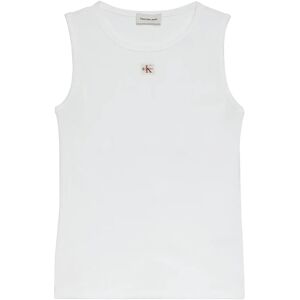 Calvin Sl Woven Label 2X2 Baby Rib Cuto M White M Calvin Sl Woven Label 2X2 Baby Rib Cuto M White M