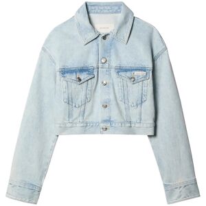 Calvin Denim Cropped Trucker Bleached B S Blue S Calvin Denim Cropped Trucker Bleached B S Blue S