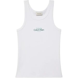 Calvin Contour 2X2 Rib Graphic Tank M White M Calvin Contour 2X2 Rib Graphic Tank M White M