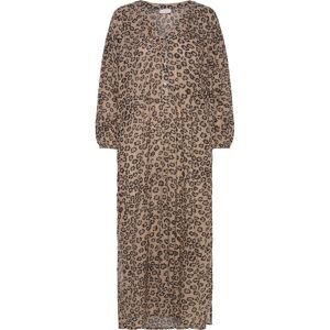 Coster Copenhagen Dress With Placket In Leo Print 36 Brown 36 Coster Copenhagen Dress With Placket In Leo Print 36 Brown 36