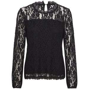 Cream Crkit Lace Ls Blouse S Black S Cream Crkit Lace Ls Blouse S Black S