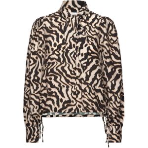 Dante6 -Cheska Printed Pussy Bow Blouse 40 Brown 40 Dante6 -Cheska Printed Pussy Bow Blouse 40 Brown 40