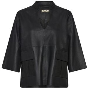 DEPECHE Kyledep Leather Top 42 Black 42 DEPECHE Kyledep Leather Top 42 Black 42