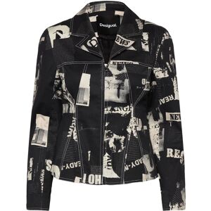 Desigual Blazer Newspaper B S Black S Desigual Blazer Newspaper B S Black S