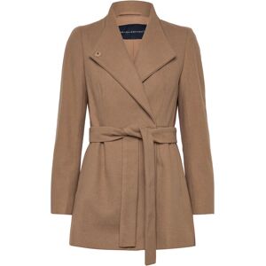 French Connection Platform Felt Crossover Coat 36 Beige 36 French Connection Platform Felt Crossover Coat 36 Beige 36