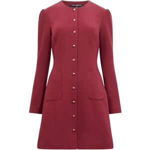 French Connection Celie Button Through Dress 38 Burgundy 38 French Connection Celie Button Through Dress 38 Burgundy 38