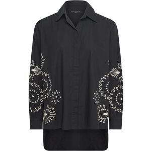 French Connection Cambria Cotton Embroidered Top XS Black XS French Connection Cambria Cotton Embroidered Top XS Black XS