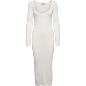 Ganni Long Sleeve Low Roundneck Slim Dress L White L Ganni Long Sleeve Low Roundneck Slim Dress L White L