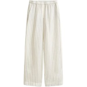 Gant Striped Linen Blend Pull On Pants 36 White 36 Gant Striped Linen Blend Pull On Pants 36 White 36