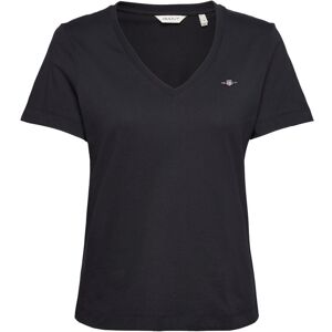 Gant Reg Shield Ss V-Neck T-Shirt S Black S Gant Reg Shield Ss V-Neck T-Shirt S Black S