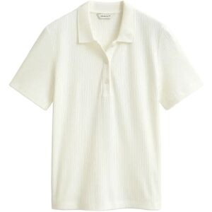 Gant Slim Ribbed Ss Polo L Cream L Gant Slim Ribbed Ss Polo L Cream L