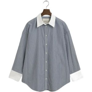 Gant Os Contrast Collar Striped Shirt 34 Grey 34 Gant Os Contrast Collar Striped Shirt 34 Grey 34