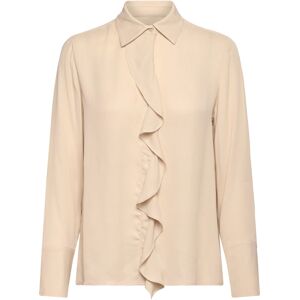 Gant Reg Crepe Viscose Ruffle Blouse 38 Beige 38 Gant Reg Crepe Viscose Ruffle Blouse 38 Beige 38